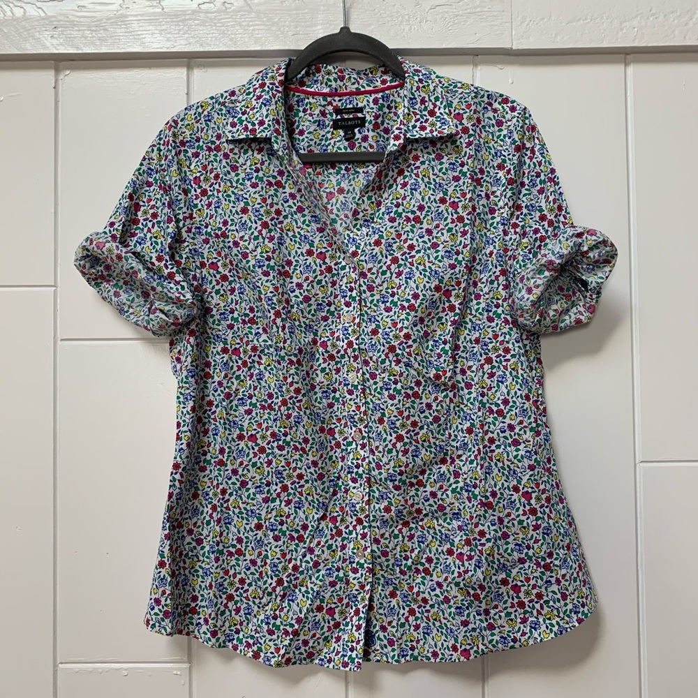 Talbots short sleeve non-iron button down